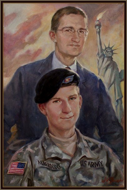 Portrait of US army specialist Brendan Marrocco and his brother Michael, by Igor Babailov