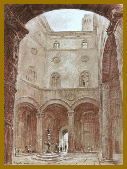 Palazzo Vecchio, Drawing by Igor Babailov