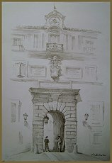 Apostolic Palace, Castel Gandolfo, Vatican - drawing by Igor Babailov