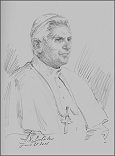 Portrait Sketch #3 of Pope Benedict XVI, in the preparation for the official Portrait of Pope Benedict XVI
