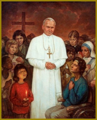 "Believe", Portrait of Pope John Paul II, multi-figurative depiction in the legacy of Pope John Paul II, by Igor Babailov